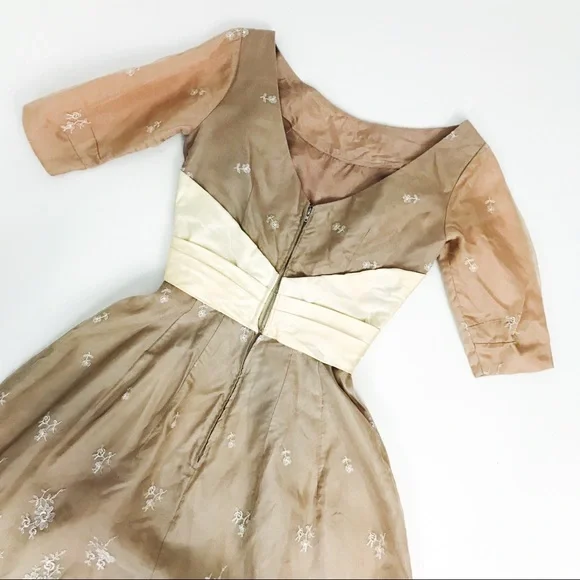 Vintage 1950’s Kay-Seliq Embroidered Organza DressSize XS